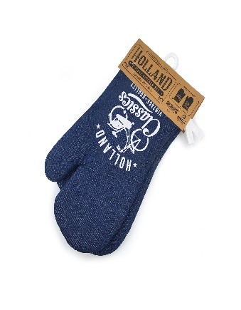 Pair of Blue Oven Mitts "Holland Classic"