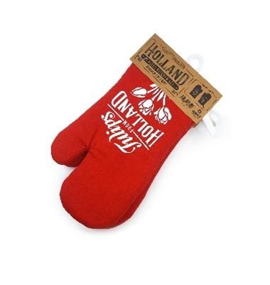 Pair of Red Oven Mitts "Tulip Holland"